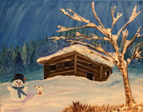 Snowy cabin